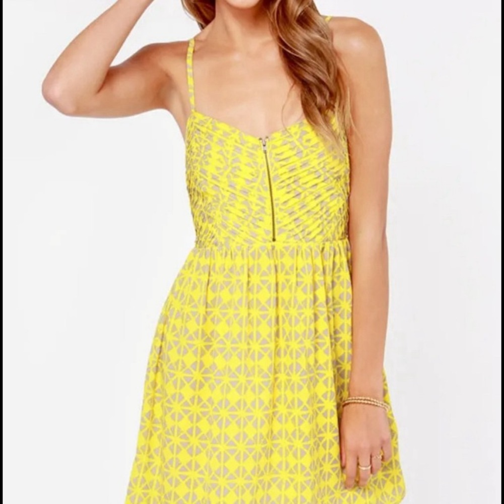 Roxy Geometric Yellow Sundress